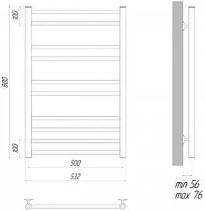 Полотенцесушитель водяной лесенка Lemark Ursus П10 500x800 черный матовый LM72810BL Полотенцесушитель водяной лесенка Lemark Ursus П10 500x800 черный матовый LM72810BL, 2