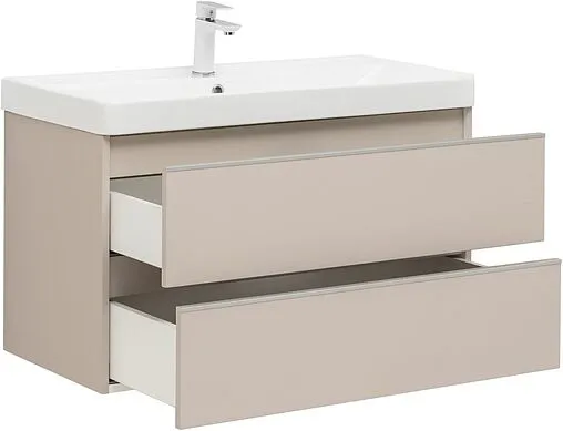 Тумба под умывальник подвесная Aquanet Вега 90 бежевый 00329586