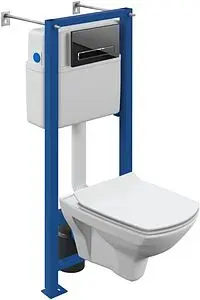 Комплект 6 в 1 Cersanit Carina XL CO DPL EO slim 63517 с кнопкой Blick черный матовый, 1