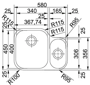 Мойка кухонная Franke Armonia AMX 160 нержавеющая сталь 122.0021.448 Мойка кухонная Franke Armonia AMX 160 нержавеющая сталь 122.0021.448, 2