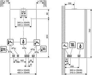 Настенный газовый котел двухконтурный турбированный 35кВт Bosch Gaz 6000 W WBN6000-35C RN S5700 7736900668RU Настенный газовый котел двухконтурный турбированный 35кВт Bosch Gaz 6000 W WBN6000-35C RN S5700 7736900668RU, 2