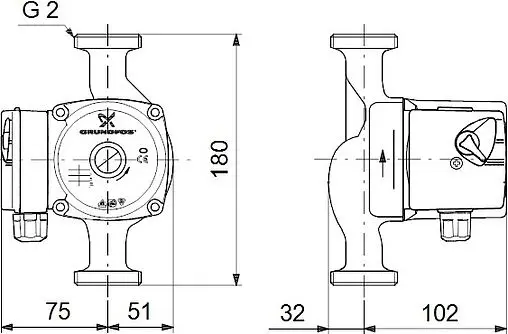 Насос циркуляционный Grundfos UPS 32-70 180 96621355