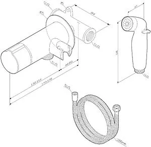 Гигиенический душ со смесителем Am.Pm X-Joy хром F0H85A500, 2