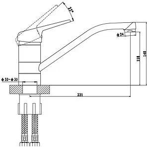 Смеситель для кухни Gross Aqua Nord белый матовый/хром 3509514GW-G0147 Смеситель для кухни Gross Aqua Nord белый матовый/хром 3509514GW-G0147, 2