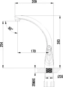 Смеситель для кухни Lemark Luna хром LM4155C, 2