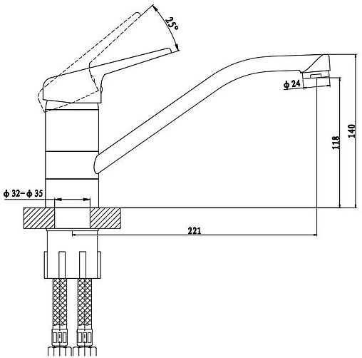 Смеситель для кухни Gross Aqua Nord белый матовый/хром 3509514GW-G0147