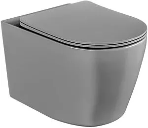 Унитаз подвесной безободковый Hansmann keramik Round Grey серый матовый УНИ0021, 1