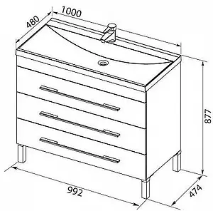 Тумба-умывальник напольная Aquanet Верона 100 белый 00178471+00158753 Тумба-умывальник напольная Aquanet Верона 100 белый 00178471+00158753, 2
