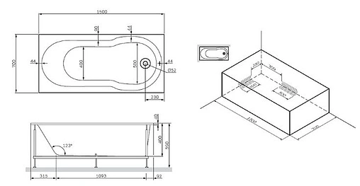 Каркас для ванны Am.Pm X-Joy 150х70 W88A-150-070W-R