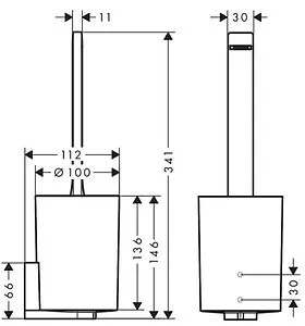 Ёршик для унитаза Hansgrohe WallStoris белый матовый 27927700 Ёршик для унитаза Hansgrohe WallStoris белый матовый 27927700, 2