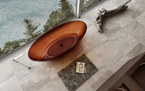 Ванна отдельностоящая прозрачная Abber Kristall 180x85 AT9702Opal