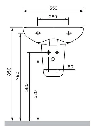Полупьедестал Am.Pm Like белый C804970WH