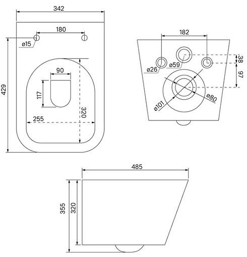 Унитаз подвесной безободковый IDDIS Bild белый BILRDSEi25