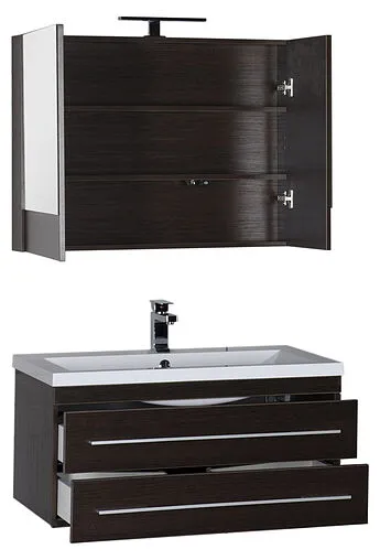 Шкаф-зеркало Aquanet Нота 90 L венге 00159110 Шкаф-зеркало Aquanet Нота 90 L венге 00159110