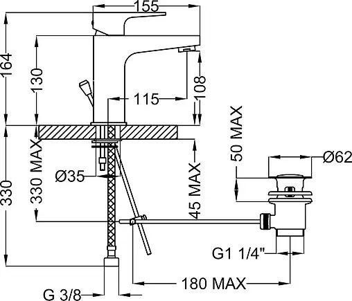 Смеситель для раковины Cezares Stella хром STELLA-LSM1-01-W0