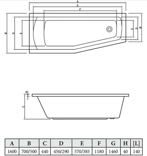 Ванна акриловая C-bath Nika 160x70 R CBA00401R Ванна акриловая C-bath Nika 160x70 R CBA00401R