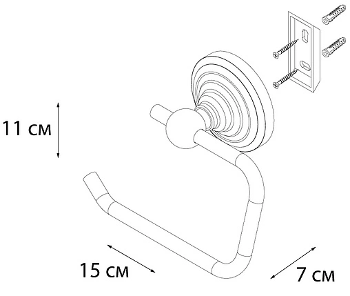 Держатель туалетной бумаги Fixsen Retro бронза FX-83810A