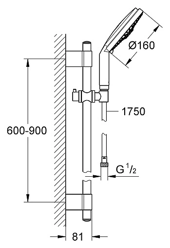Душевая стойка Grohe Rainshower Cosmopolitan 160 хром 28763001