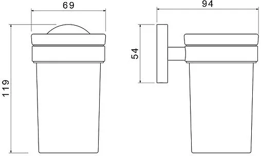 Стакан Aquatek Европа чёрный матовый AQ4104MB