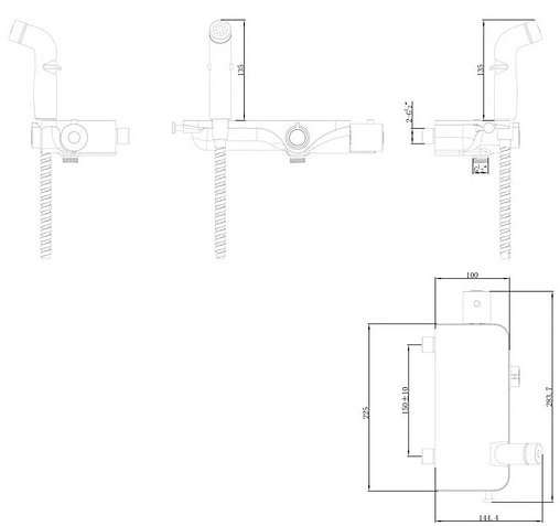 Гигиенический душ со смесителем Lemark Solo хром/белый LM7169CW