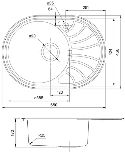 Мойка кухонная IDDIS Suno 65L сатин SUN65SLi77