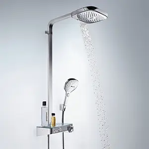 Душевая система с термостатом для душа Hansgrohe Raindance Select E 300 3jet хром/белый 27127400 Душевая система с термостатом для душа Hansgrohe Raindance Select E 300 3jet хром/белый 27127400, 3
