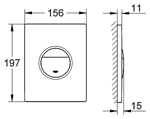 Клавиша смыва для унитаза Grohe Nova Cosmopolitan Print 38847XG0 хром глянцевый/черный графика Клавиша смыва для унитаза Grohe Nova Cosmopolitan Print 38847XG0 хром глянцевый/черный графика, 2