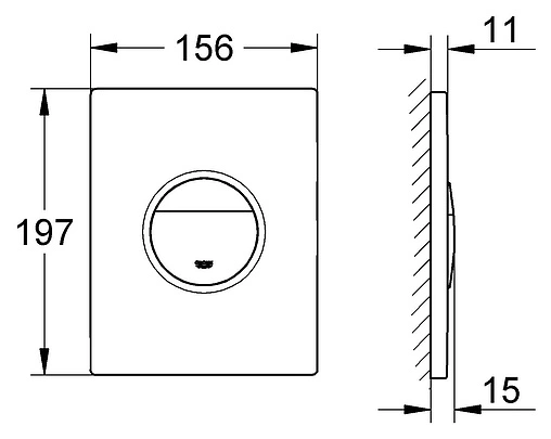 Клавиша смыва для унитаза Grohe Nova Cosmopolitan Print 38847XG0 хром глянцевый/черный графика