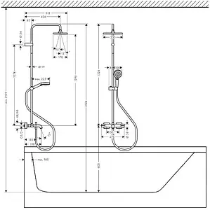 Душевая система с термостатом для ванны Hansgrohe Vernis Shape 230 1jet хром 26284000 Душевая система с термостатом для ванны Hansgrohe Vernis Shape 230 1jet хром 26284000, 3