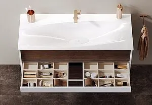 Тумба под умывальник подвесная Clarberg Evolution T12/CD крафт тёмный/белый EV0112CD Тумба под умывальник подвесная Clarberg Evolution T12/CD крафт тёмный/белый EV0112CD, 5