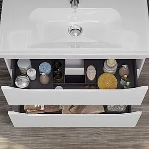 Тумба под умывальник подвесная Opadiris Элеганс 90 белый матовый 00-00006896, 3