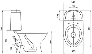 Унитаз-компакт Santeri Прайм белый 1.P205.4.S00.00B.F, 2