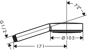 Лейка ручного душа Hansgrohe Pulsify 105 1jet чёрный матовый 24120670, 2