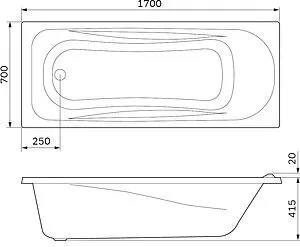 Ванна акриловая Am.Pm Sense 170x70 Ванна акриловая Am.Pm Sense 170x70, 2