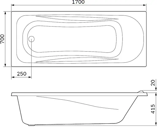 Ванна акриловая Am.Pm Sense 170x70
