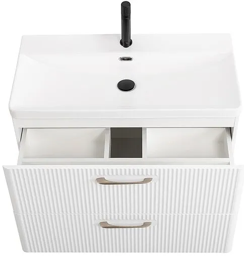 Тумба-умывальник подвесная BelBagno DUE 80 Bianco Lucido DUE-800-2C-SO-BL-P+BB-8076-3-80