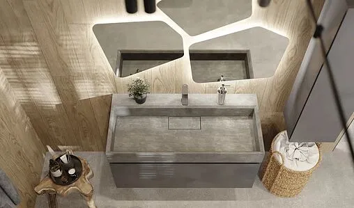 Тумба-умывальник подвесная Raval Facet 100 антрацит Fac.01.100/P/A/RL+Fac.08.100/Bet/RL