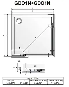 Душевое ограждение 1000x1000мм прозрачное стекло Roltechnik Elegant Neo Line GDO1N+GDO1N/1000*1000 188-1000000-00-02+188-1000000-00-02 Душевое ограждение 1000x1000мм прозрачное стекло Roltechnik Elegant Neo Line GDO1N+GDO1N/1000*1000 188-1000000-00-02+188-1000000-00-02, 2
