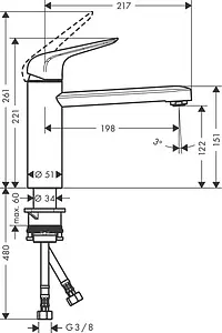 Смеситель для кухни Hansgrohe Focus M42 120 1jet хром 71806000 Смеситель для кухни Hansgrohe Focus M42 120 1jet хром 71806000, 2