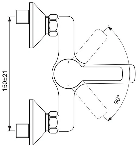 Смеситель для ванны Vidima Uno хром BA322AA