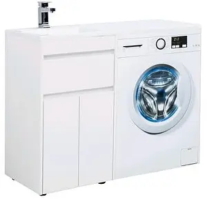 Тумба-умывальник напольная над стиральной машиной Aquanet Токио 110 L белый 00237745+00235497, 3