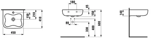 Раковина Laufen Florakids 45 зеленый/белый 8.1503.1.072.104.1