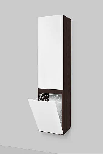 Шкаф-пенал подвесной с бельевой корзиной Am.Pm Bliss D 34 L белый глянец/венге M55CHL0341WG Шкаф-пенал подвесной с бельевой корзиной Am.Pm Bliss D 34 L белый глянец/венге M55CHL0341WG