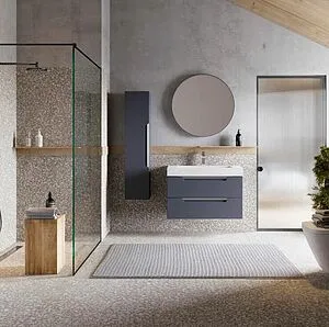 Тумба под умывальник подвесной Aqwella Cube 90 серый CUB0109GR, 5