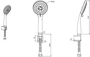 Душевой набор Aquatek Вега чёрный матовый AQ2010MB, 2