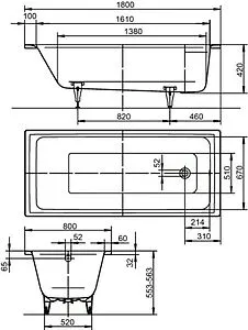 Ванна стальная Kaldewei Puro Star 180x80 mod. 655 anti-slip+easy-clean с отв. для ручек белый 255530003001 Ванна стальная Kaldewei Puro Star 180x80 mod. 655 anti-slip+easy-clean с отв. для ручек белый 255530003001, 2