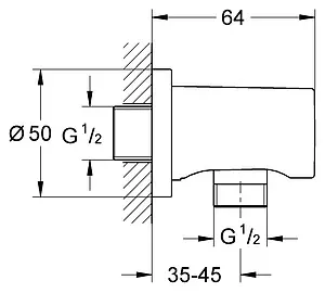 Шланговое подключение Grohe Rainshower белый 27076LS0 Шланговое подключение Grohe Rainshower белый 27076LS0, 2
