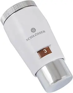 Головка термостатическая M30x1.5 Schlosser Mini белый/хром 601100030 Головка термостатическая M30x1.5 Schlosser Mini белый/хром 601100030, 1