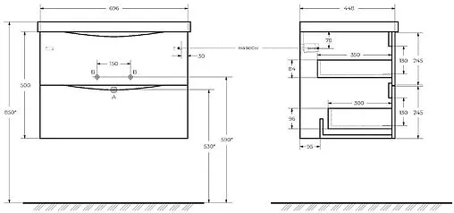 Тумба под умывальник подвесная BelBagno MARINO 70 Crema Opaco MARINO-700-2C-SO-CO-P Тумба под умывальник подвесная BelBagno MARINO 70 Crema Opaco MARINO-700-2C-SO-CO-P
