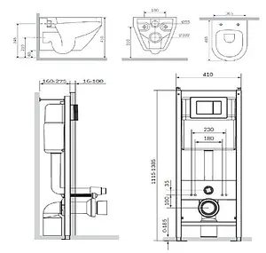 Комплект 6 в 1 Am.Pm Spirit IS301.701738 с кнопкой белый глянцевый Комплект 6 в 1 Am.Pm Spirit IS301.701738 с кнопкой белый глянцевый, 2